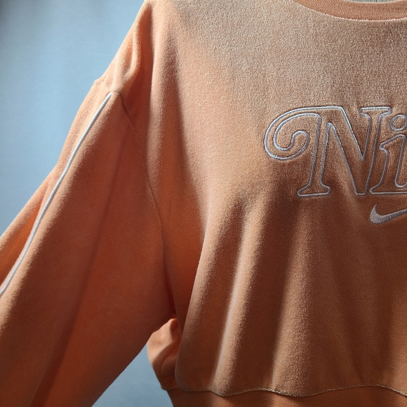 NIKE Terry cloth cropped sweater- small - Picture 2 of 2